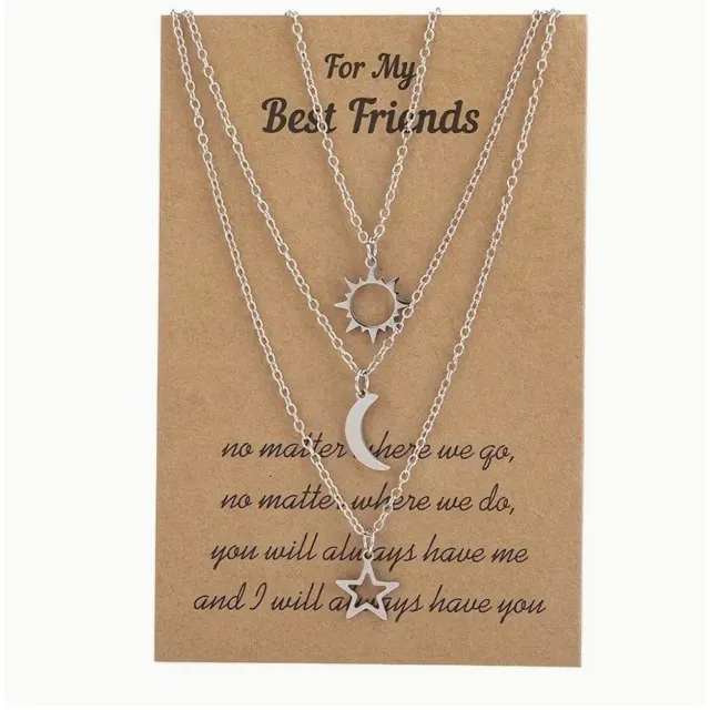 Komplet 3 verižic s posvetilom TO MY BEST FRIENDS